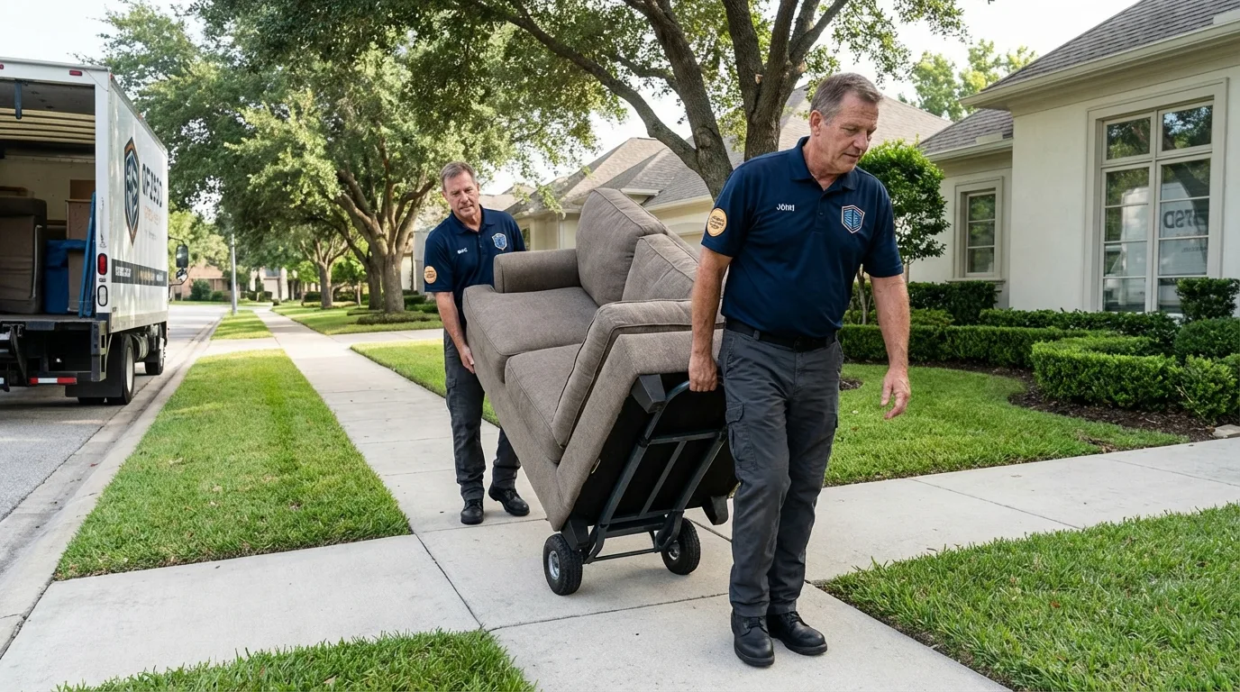 Local residential moving crew loading furniture in Hutchinson, KS